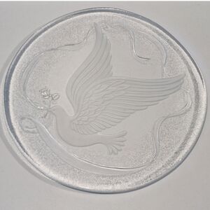 L.E. Smith glass dove serving dish - vintage